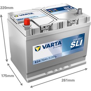 E24 Varta Dynamic SLI Car Battery 12V 70Ah (570413063) (069 071 072)